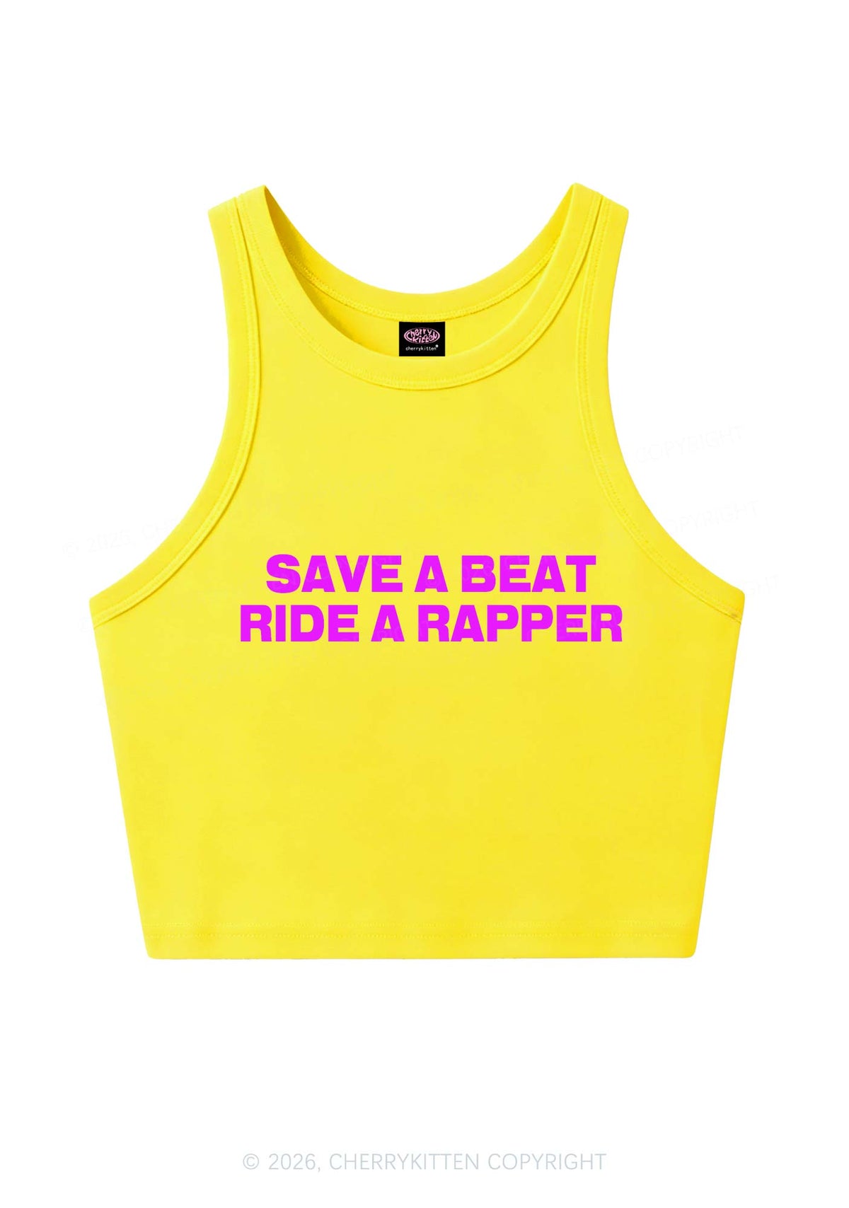 Save A Beat Ride A Rapper Y2K Crop Tank Top Cherrykitten