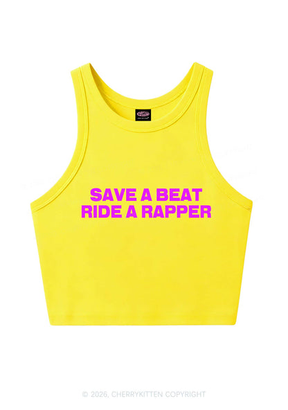 Save A Beat Ride A Rapper Y2K Crop Tank Top Cherrykitten