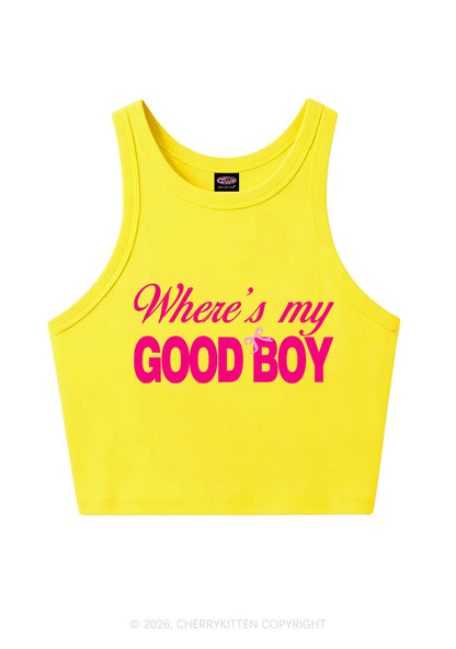 Wheres My Good Boy Y2K Crop Tank Top Cherrykitten