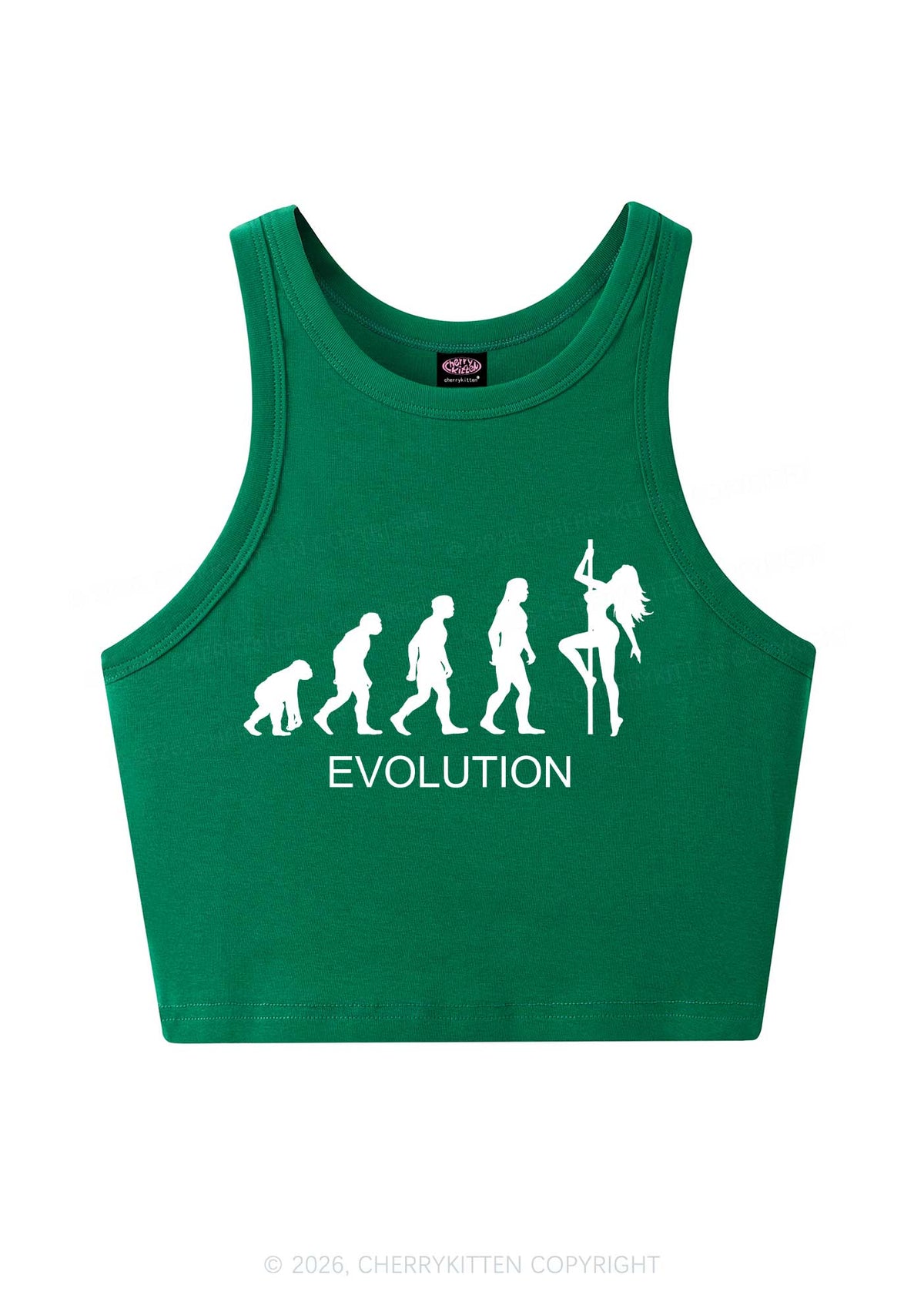 Evolution Pole Dancer Silhouette Y2K Crop Tank Top Cherrykitten
