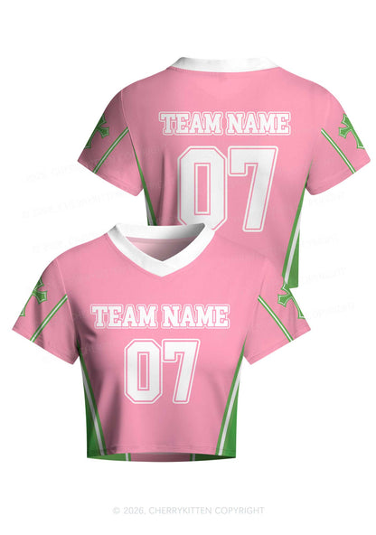 Custom Team Name Y2K Crop Football Jersey Shirts Cherrykitten