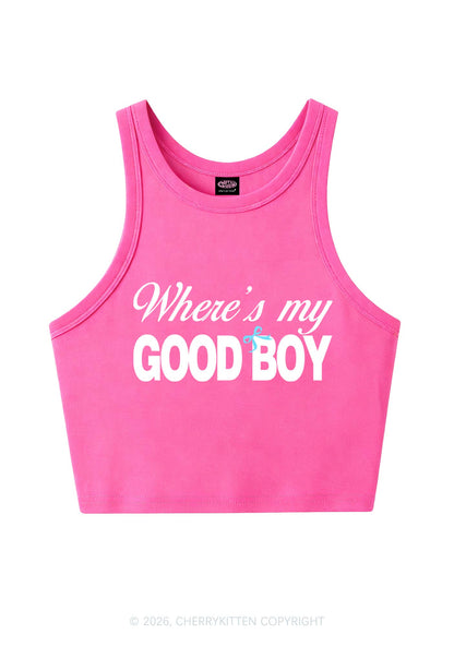 Wheres My Good Boy Y2K Crop Tank Top Cherrykitten