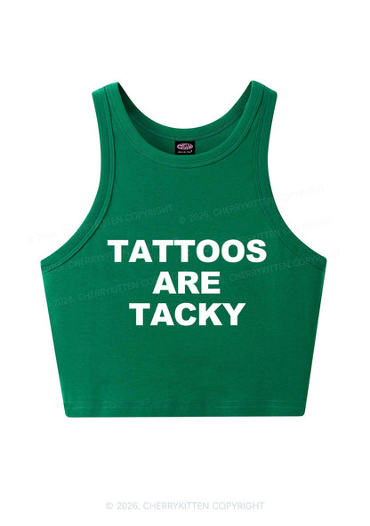Tattoos Are Tacky Y2K Crop Tank Top Cherrykitten