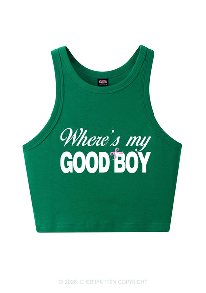 Wheres My Good Boy Y2K Crop Tank Top Cherrykitten