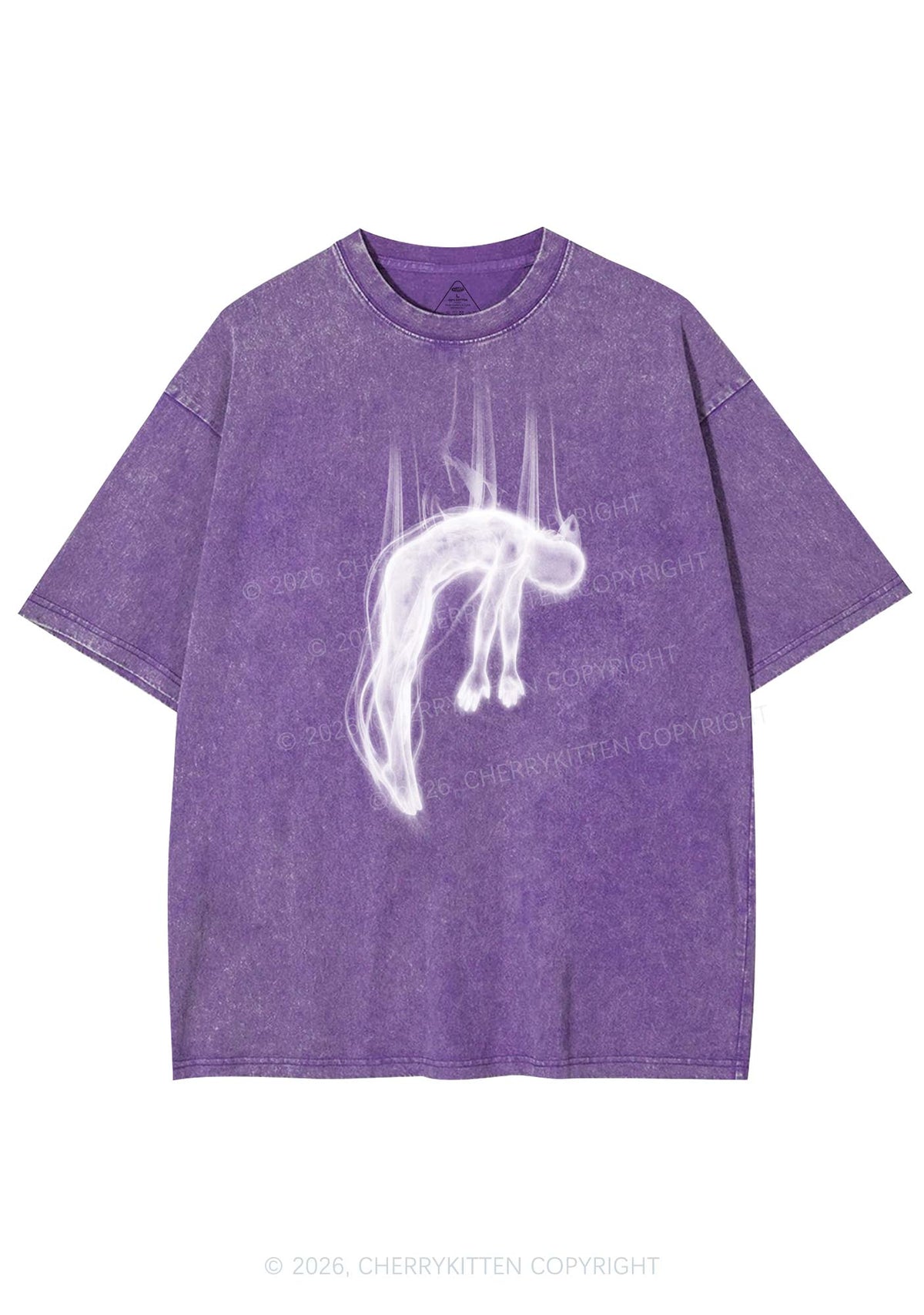 Halloween Blue Falling Ghost Y2K Shirts Washed Tee Cherrykitten