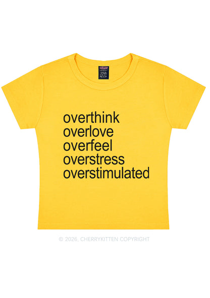 Overstimulated Slogan Y2K Baby Tee Cherrykitten