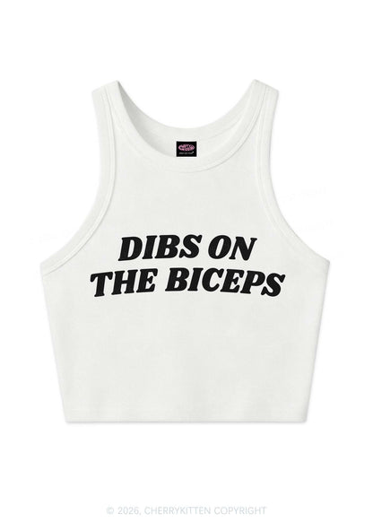 Dibs On The Biceps Y2K Crop Tank Top Cherrykitten