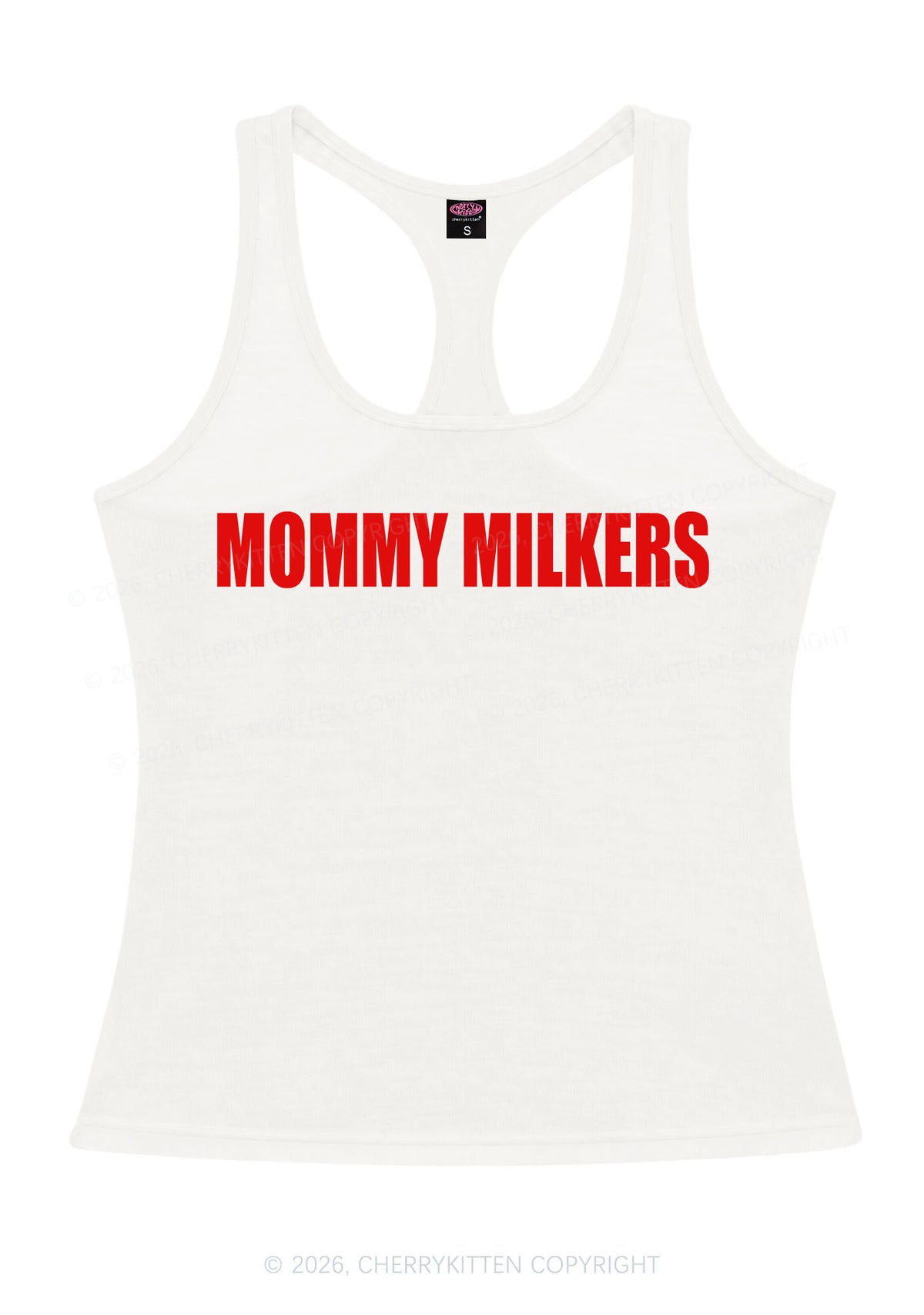 Mommy Milkers Y2K Women Racerback Tank Top Cherrykitten