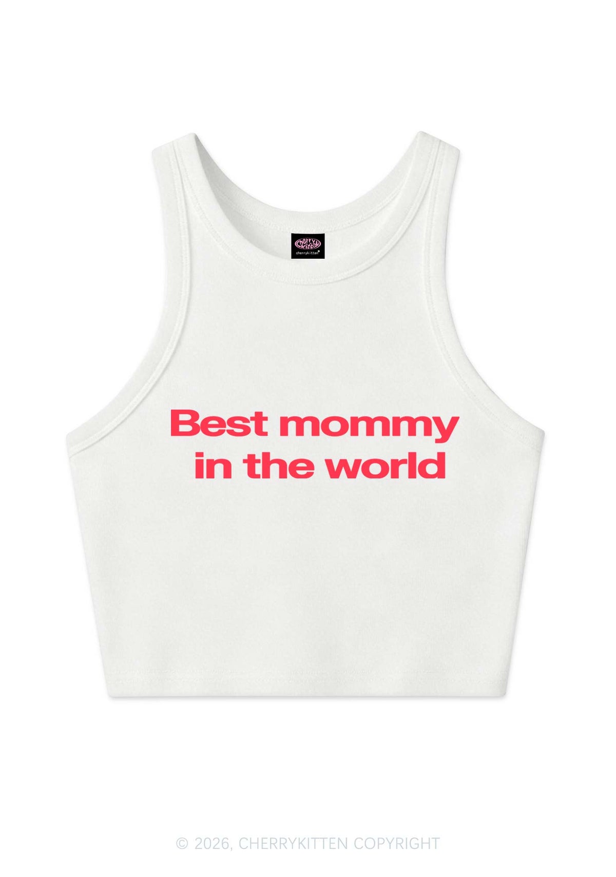 Best Mommy In The World Y2K Crop Tank Top Cherrykitten
