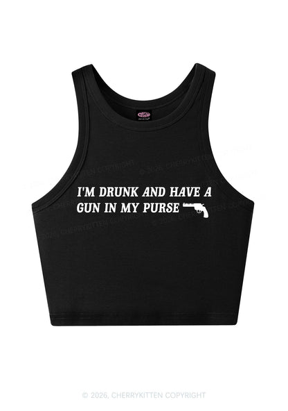Im Drunk Y2K Crop Tank Top Cherrykitten