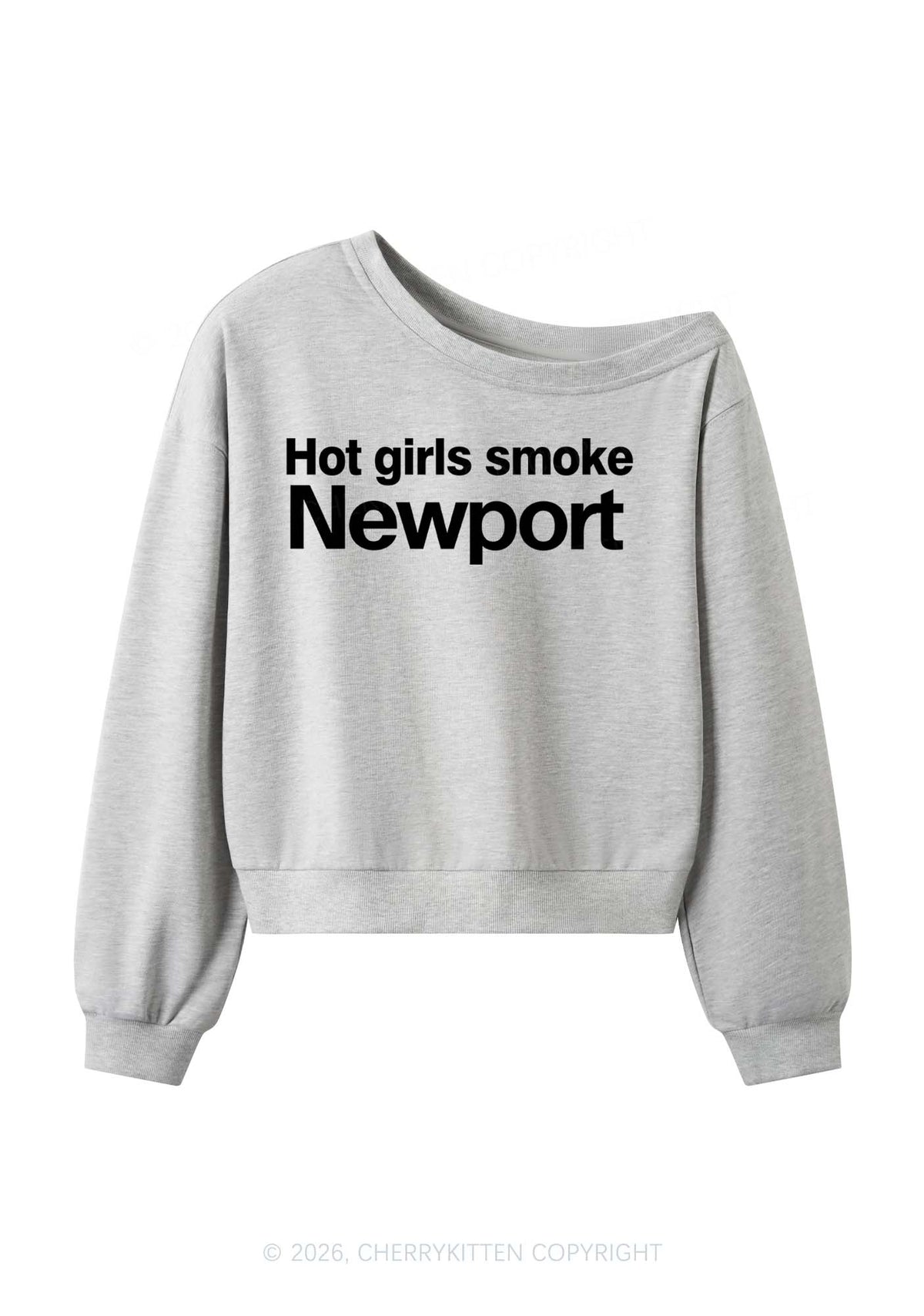Hot Girls Smoke New Y2K Off Shoulder Sweatshirts Cherrykitten