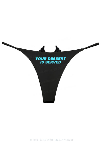 Your Dessert Is Served Y2K Goth Angel Wings Bikini String Thong Cherrykitten