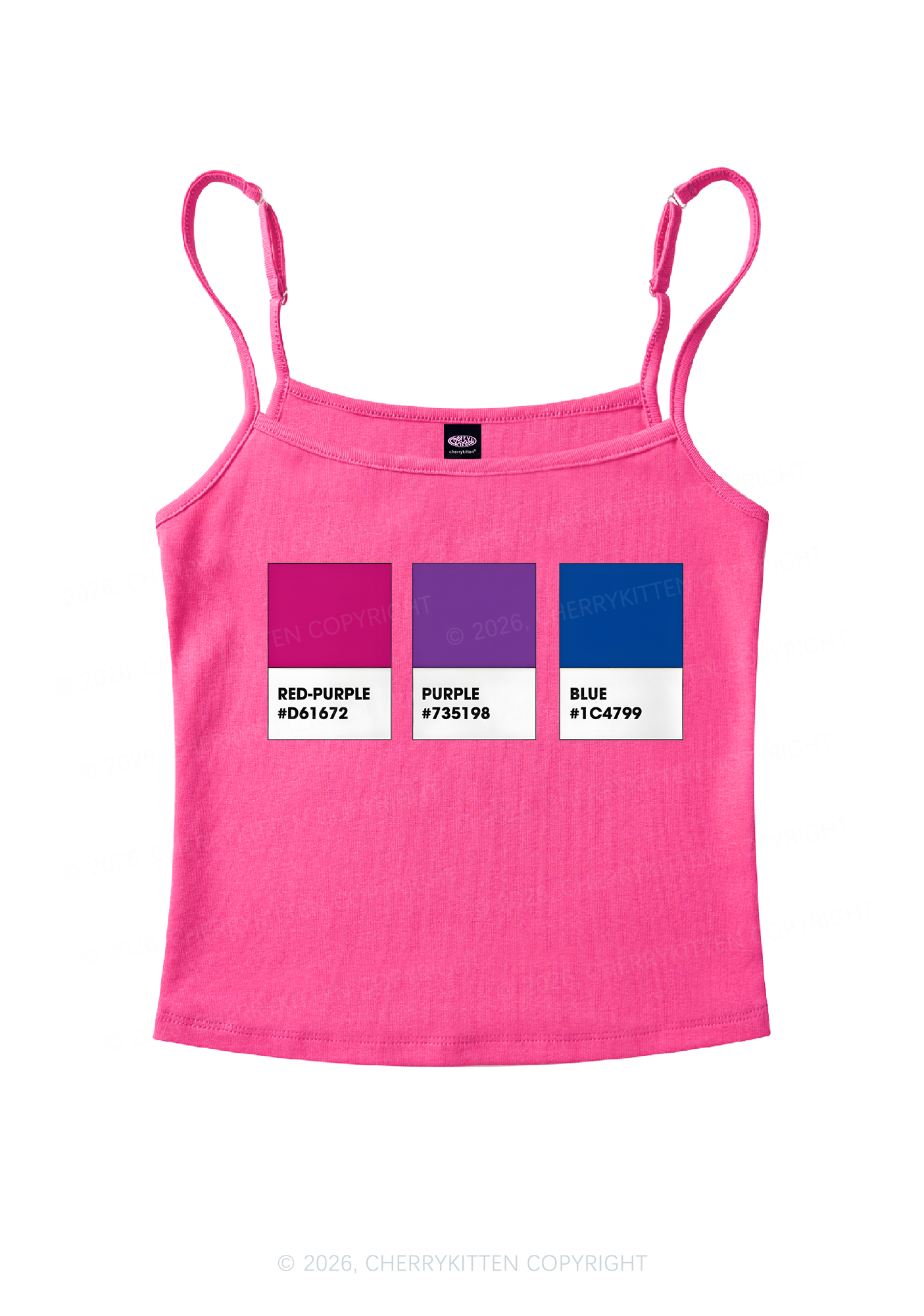 Bisexual Flag Colors Pride Y2K Spaghetti Strap Cami Cherrykitten