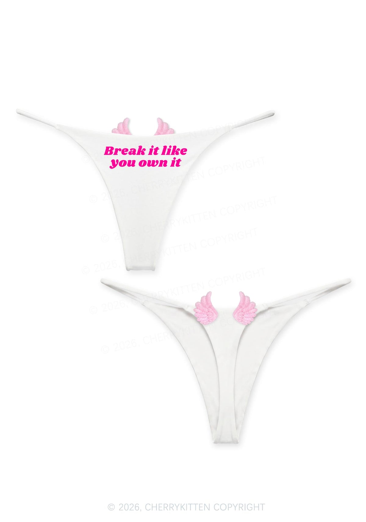 Break It Like You Own It Y2K Goth Angel Wings Bikini String Thong Cherrykitten