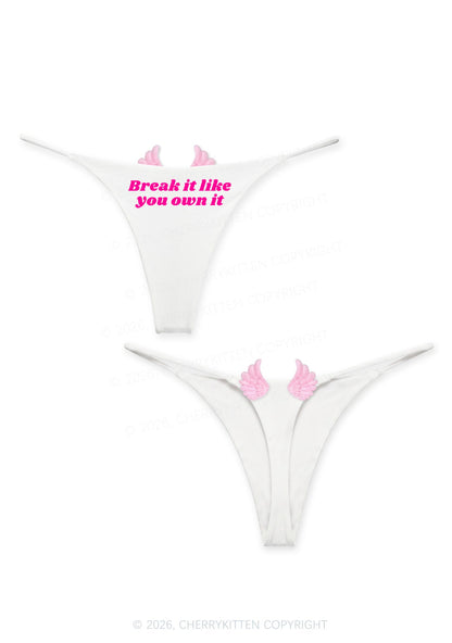 Break It Like You Own It Y2K Goth Angel Wings Bikini String Thong Cherrykitten