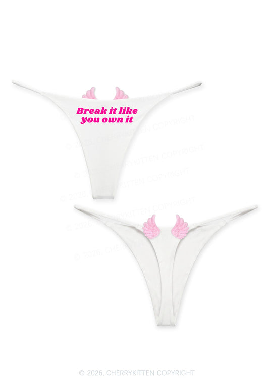 Break It Like You Own It Y2K Goth Angel Wings Bikini String Thong Cherrykitten