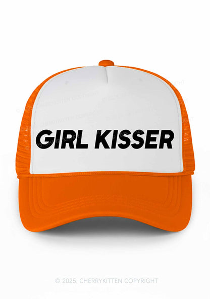 Girl Kisser Pride Y2K Colorblock Trucker Hat Cherrykitten