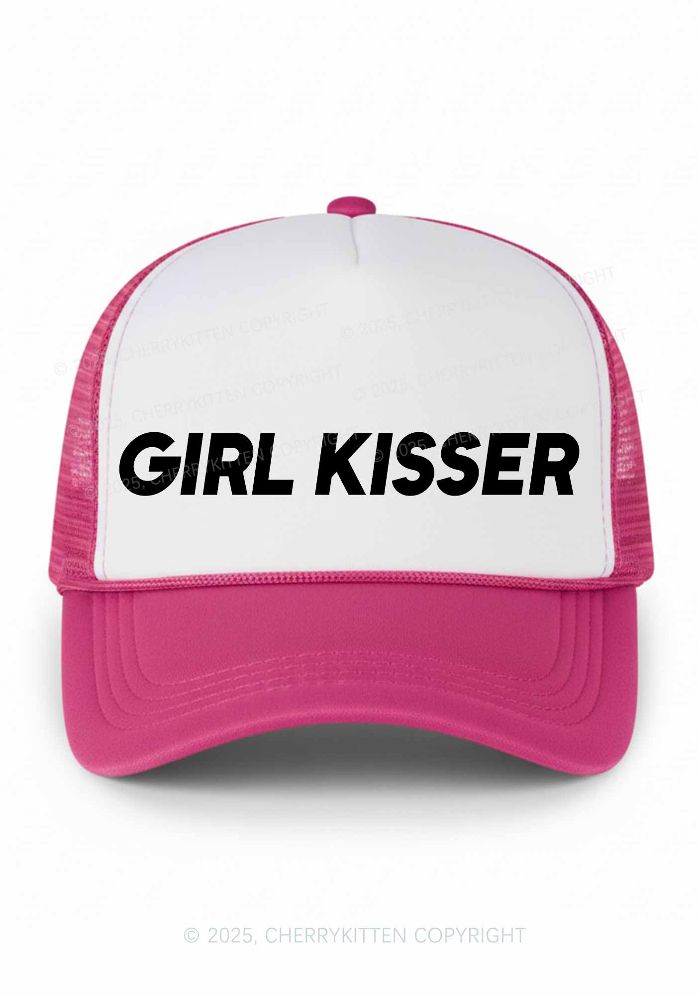 Girl Kisser Pride Y2K Colorblock Trucker Hat Cherrykitten