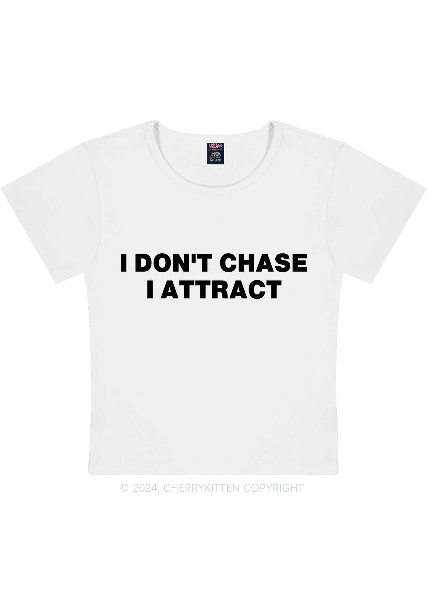 Curvy I Don't Chase Y2K Baby Tee Cherrykitten