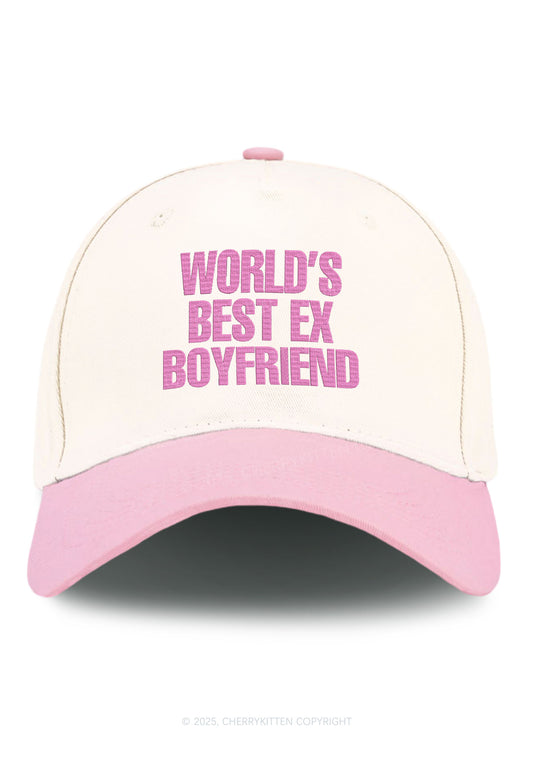 Embroidered Best Ex Boyfriend Y2K Color Block Baseball Cap Cherrykitten