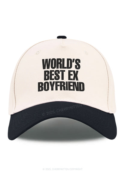 Embroidered Best Ex Boyfriend Y2K Color Block Baseball Cap Cherrykitten