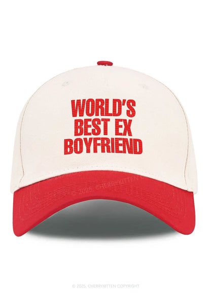 Embroidered Best Ex Boyfriend Y2K Color Block Baseball Cap Cherrykitten