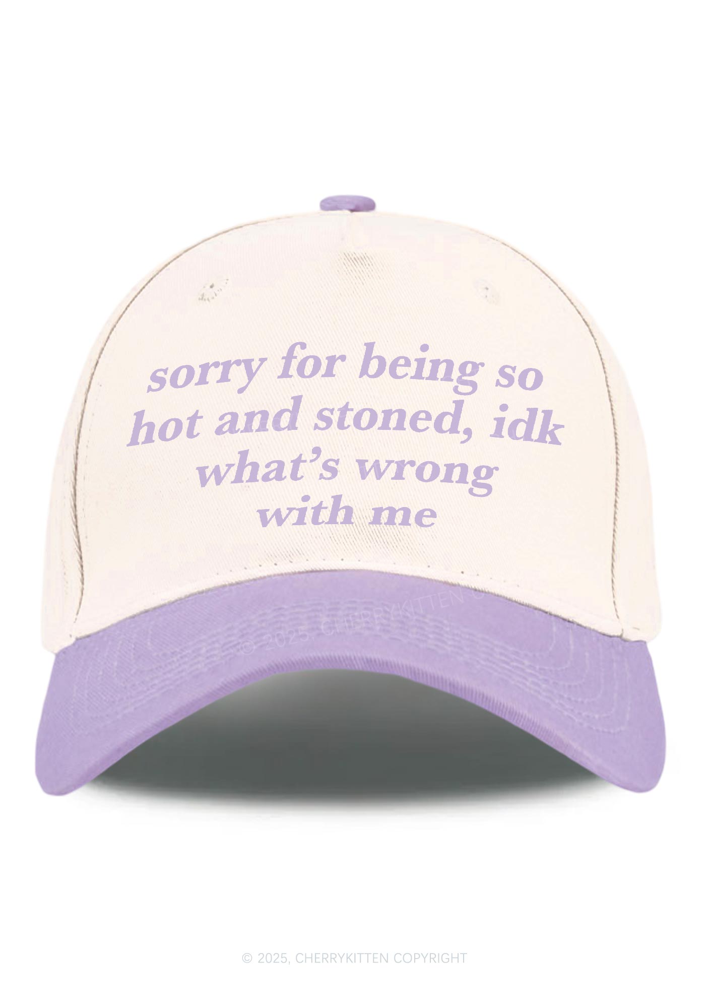 Sorry For Being Hot And Stoned Y2K Color Block Baseball Cap Cherrykitten