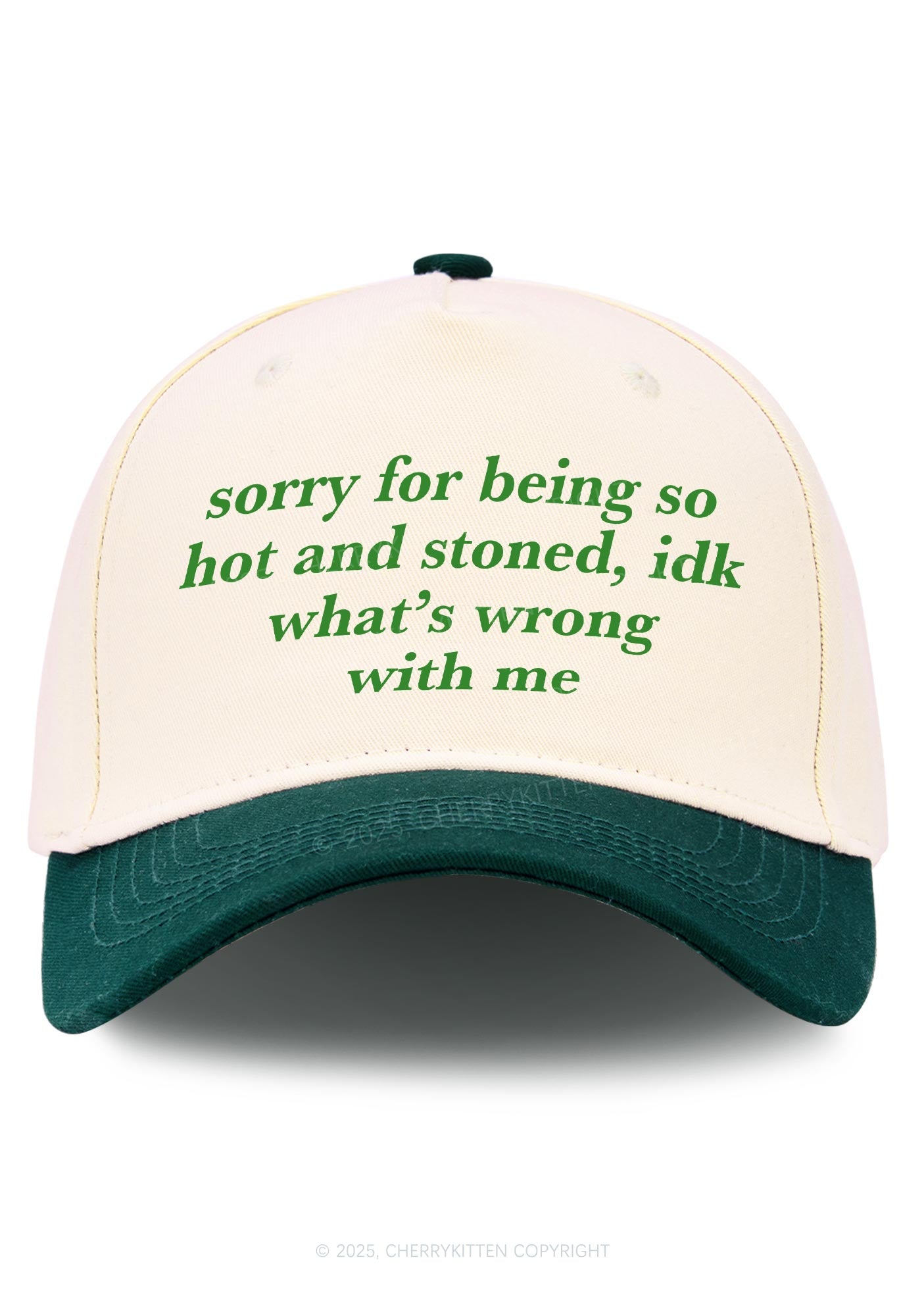 Sorry For Being Hot And Stoned Y2K Color Block Baseball Cap Cherrykitten