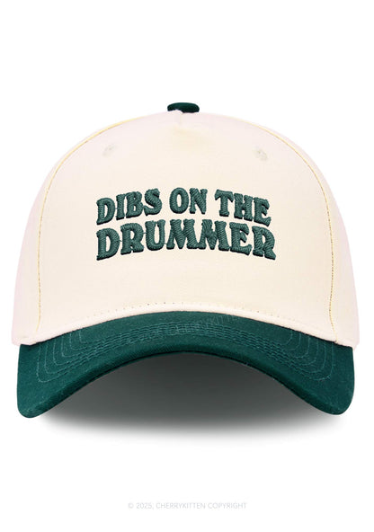 Embroidered Dibs On The Drummer Y2K Color Block Baseball Cap Cherrykitten