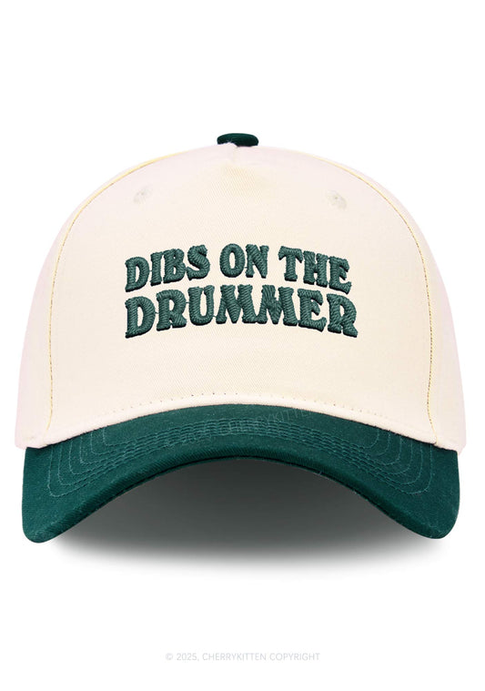 Embroidered Dibs On The Drummer Y2K Color Block Baseball Cap Cherrykitten