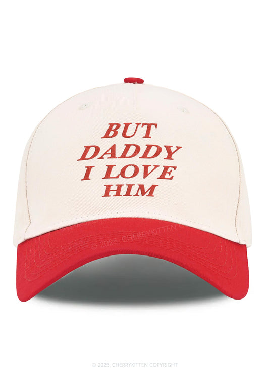 Embroidered But Daddy I Love Him Y2K Color Block Baseball Cap Cherrykitten