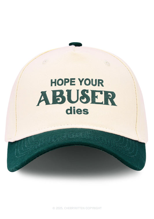 Embroidered Abuser Dies Y2K Color Block Baseball Cap Cherrykitten