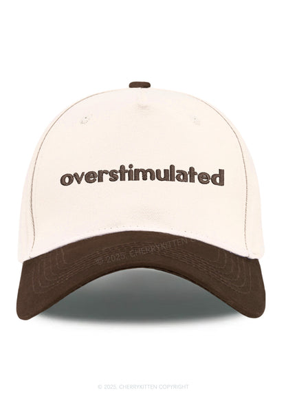 Embroidered Overstimulated Y2K Color Block Baseball Cap Cherrykitten