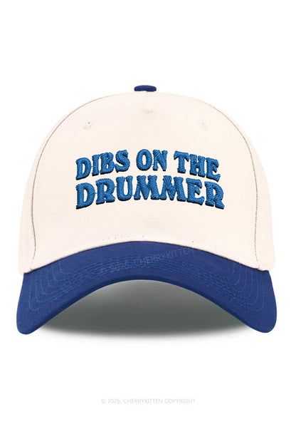 Embroidered Dibs On The Drummer Y2K Color Block Baseball Cap Cherrykitten