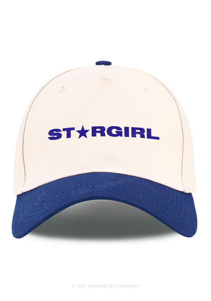 Embroidered Red Stargirl Y2K Color Block Baseball Cap Cherrykitten