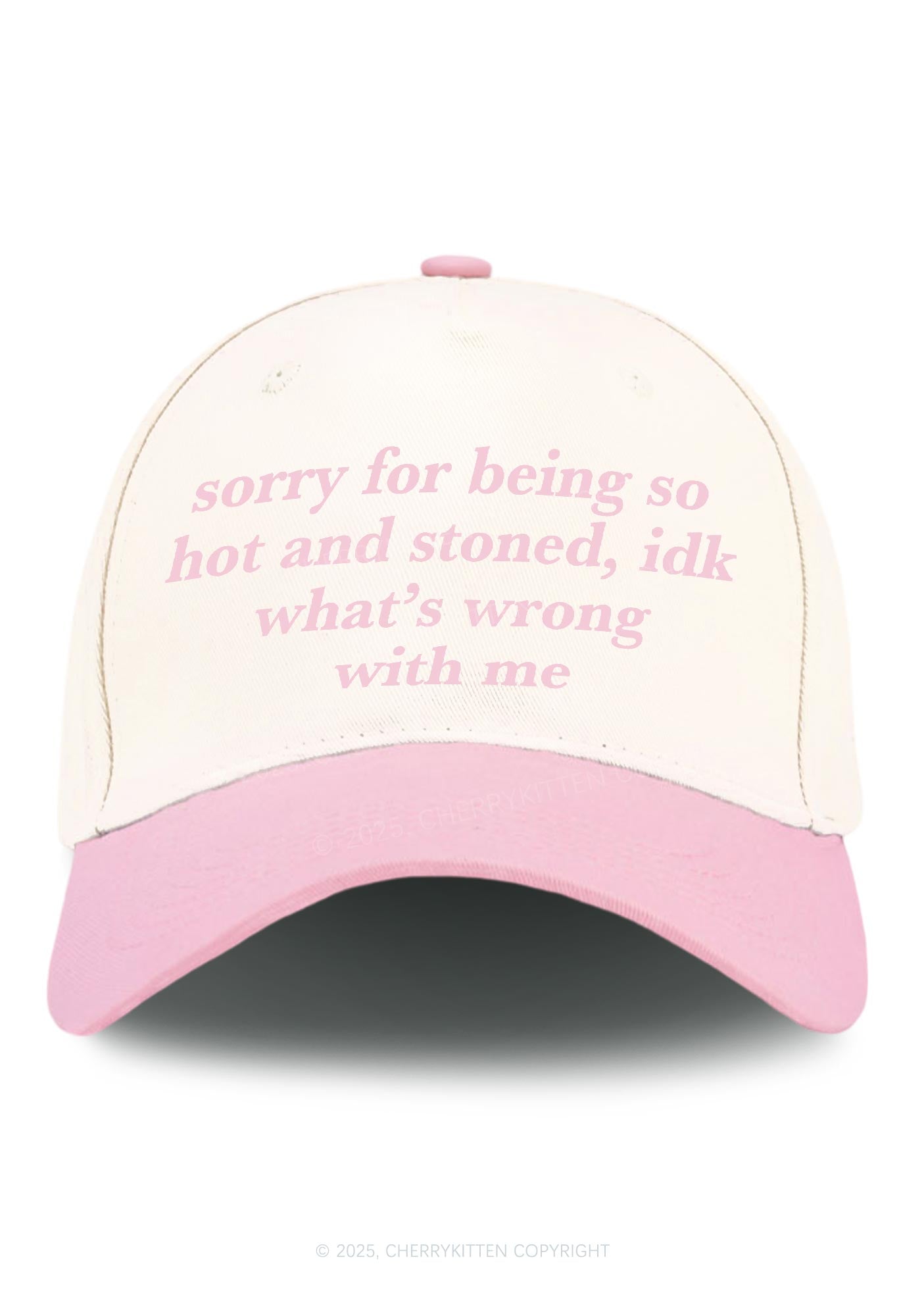 Sorry For Being Hot And Stoned Y2K Color Block Baseball Cap Cherrykitten