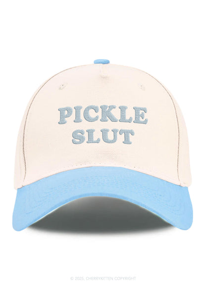 Embroidered Pickle Slxt Y2K Color Block Baseball Cap Cherrykitten