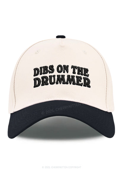Embroidered Dibs On The Drummer Y2K Color Block Baseball Cap Cherrykitten