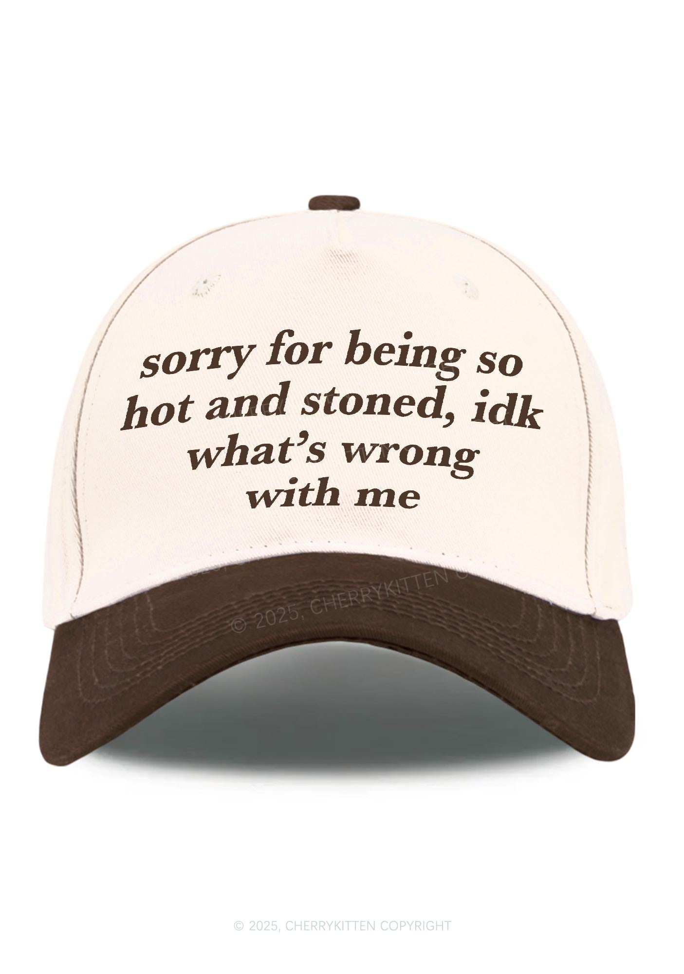 Sorry For Being Hot And Stoned Y2K Color Block Baseball Cap Cherrykitten