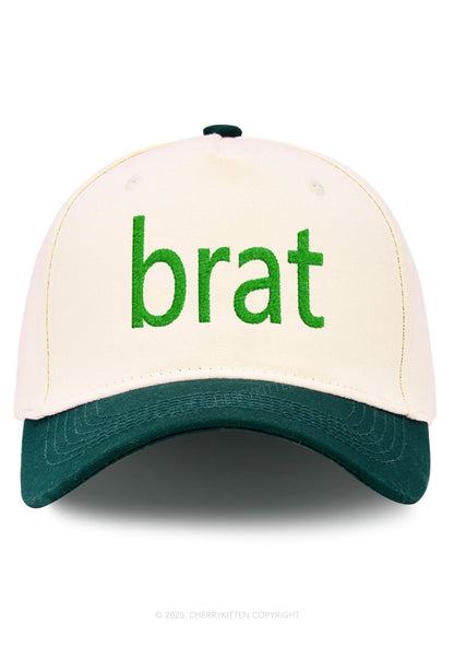 Green Brat Y2K Color Block Baseball Cap Cherrykitten
