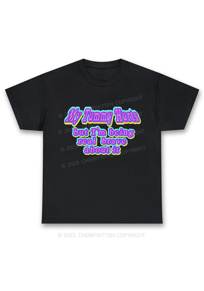 My Tummy Hurts Y2K Chunky Shirt Cherrykitten