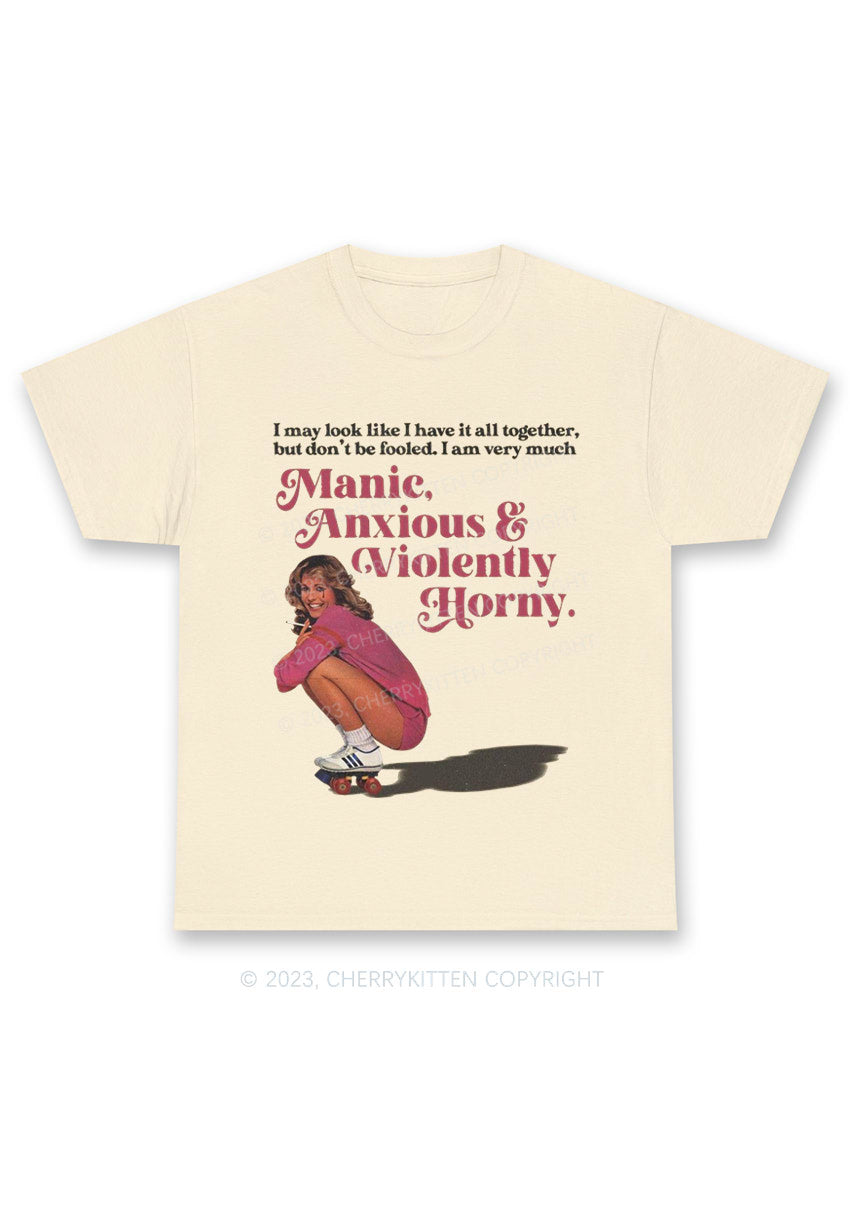 I Am Very Manic Anxious Violently Y2K Chunky Shirt Cherrykitten