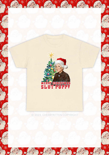 Merry Christmas Slxt Puppy Y2K Chunky Shirt Cherrykitten