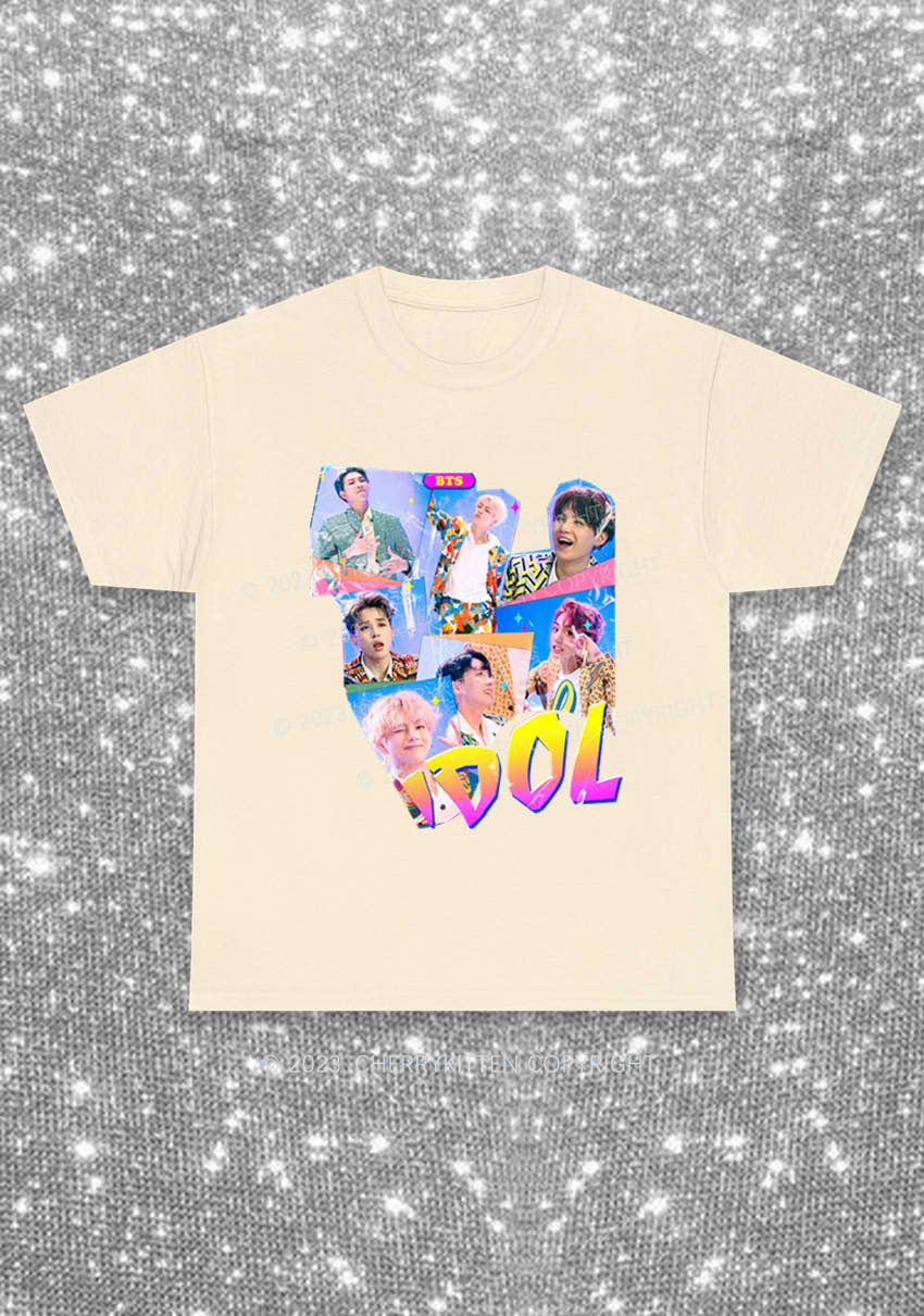 Bangtan Idol Kpop Y2K Chunky Shirt Cherrykitten