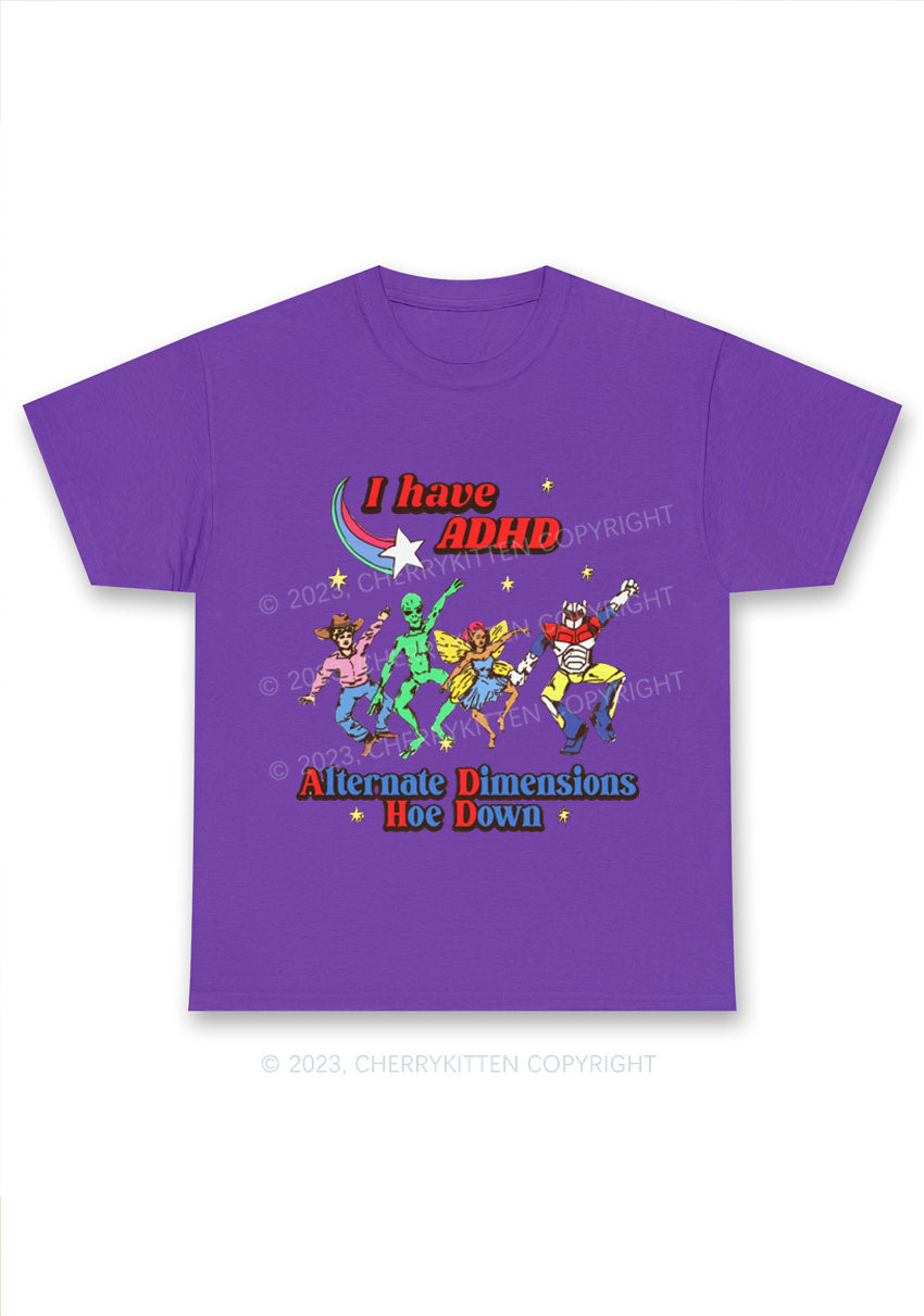 I Have ADHD Cartoon Characters Y2K Chunky Shirt Cherrykitten