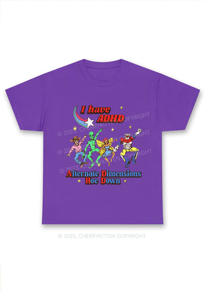 I Have ADHD Cartoon Characters Y2K Chunky Shirt Cherrykitten
