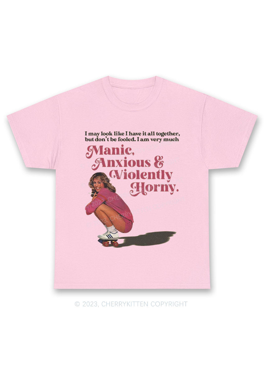 I Am Very Manic Anxious Violently Y2K Chunky Shirt Cherrykitten