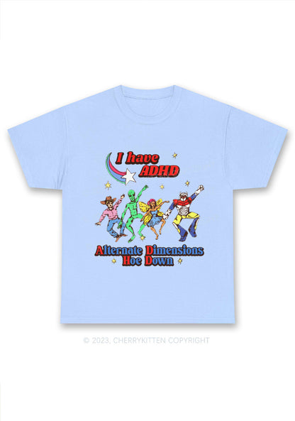 I Have ADHD Cartoon Characters Y2K Chunky Shirt Cherrykitten