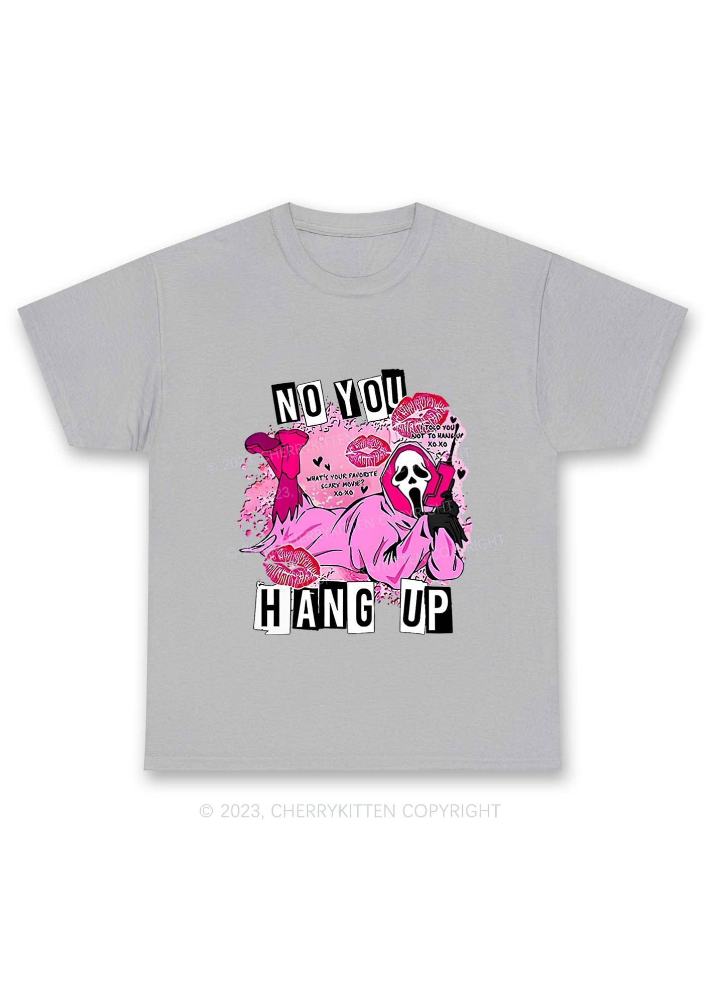 Pink Ghost Lying Halloween Y2K Chunky Shirt Cherrykitten
