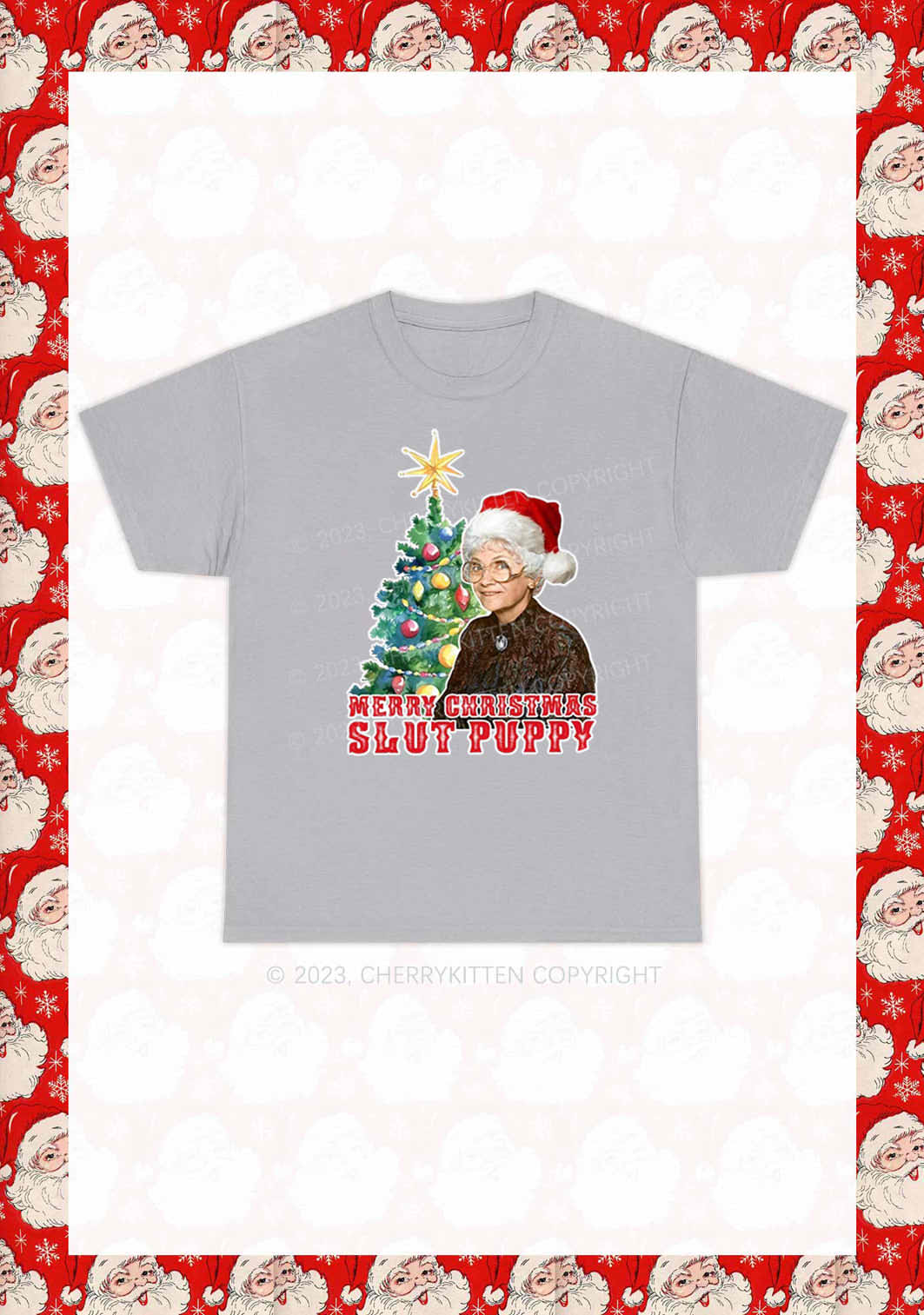 Merry Christmas Slxt Puppy Y2K Chunky Shirt Cherrykitten